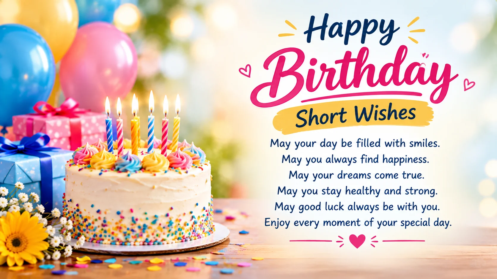 Short Birthday Wishes That Still Feel Warm
